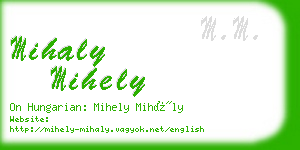 mihaly mihely business card